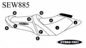 Hydro Turf Sea-Doo GTR 215 / GTI SE 130 / GTI SE 155 / GTI Ltd 155 (12-16) Seat Cover